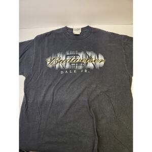 Dale Earnhart Jr Tshirt, Budweiser NASCAR, black Graphic Tee, Size Large
